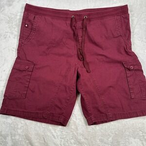 Y2K Airwalk Mens Burgundy Cargo Shorts Size 44 Drawstring Waist Cotton Blend